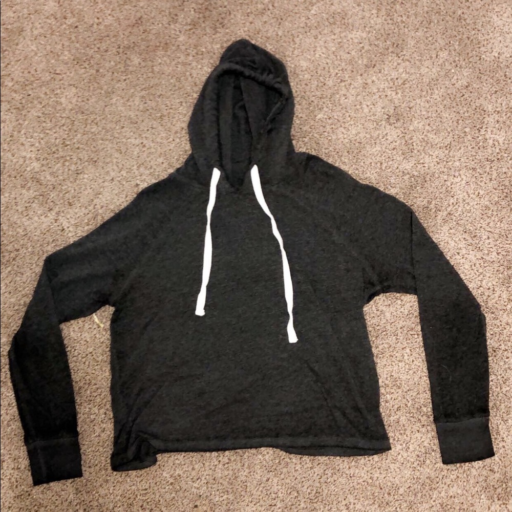 Women’s fleece hooded lounge cropped sweatshirt